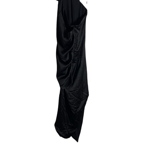 Arias New York Black Asymmetrical Halter Tie Neck Sleeveless Cocktail Dress Sz 4 - Picture 13 of 16
